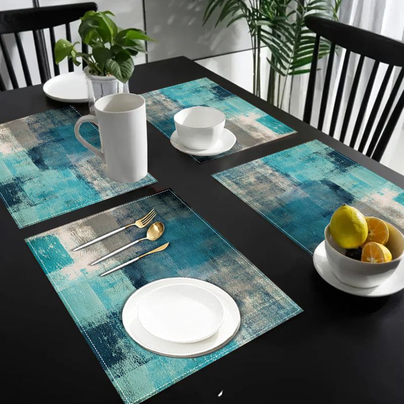 VIKAMA Morandi Abstract Ink Ta - Linen Table Runner ulasan dan harga