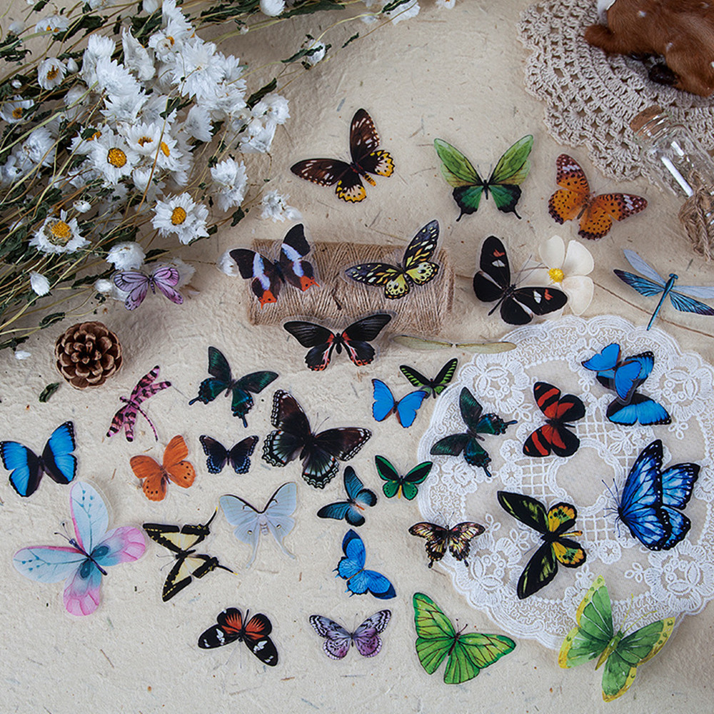 40Pcs/Bag Butterfly Stickers P - Home Decor Catalog ulasan dan harga