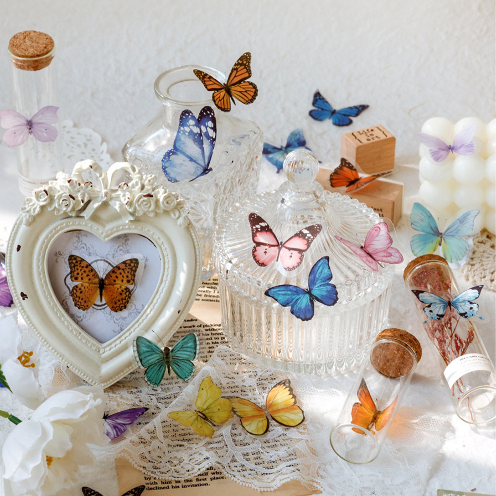 40Pcs/Bag Butterfly Stickers P - Home Decor Catalog ulasan dan harga